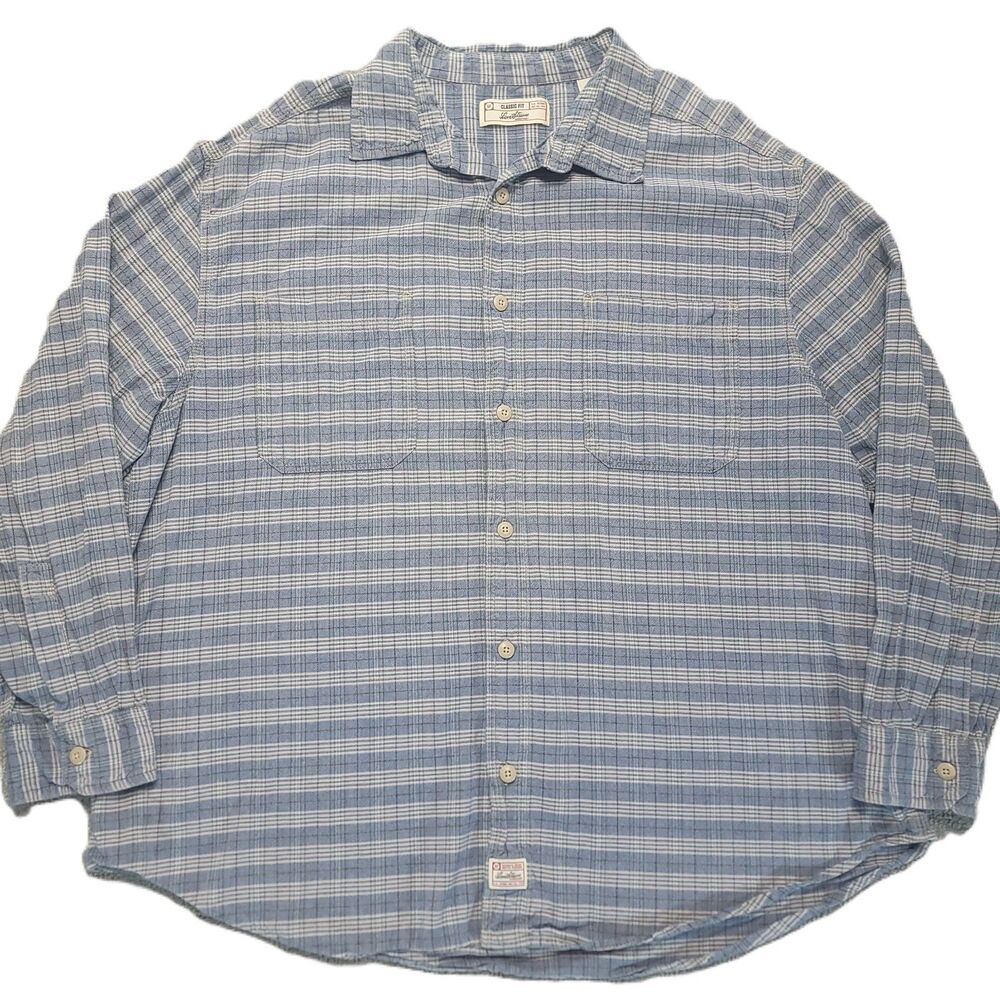 Levi’s Signature Men’s XXL Shirt Classic Fit Button Down Long Sleeve Blue Plaid
